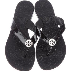 EUC Tory Burch Patent Leather "Thora" Flip Flops